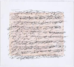 Abstract Script over Coral Wash by Simon Lewty <span class='artist-suffix'>1941-2021</span>